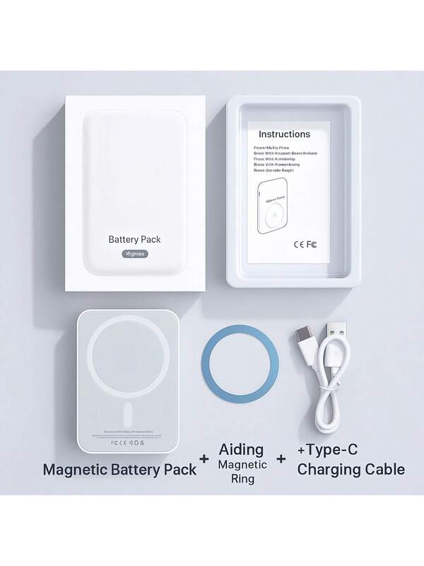 Multicolor Magnetic Power Bank – Ultra-Thin 5000mAh, 15W Fast Wireless Charging, MagSafe Compatible