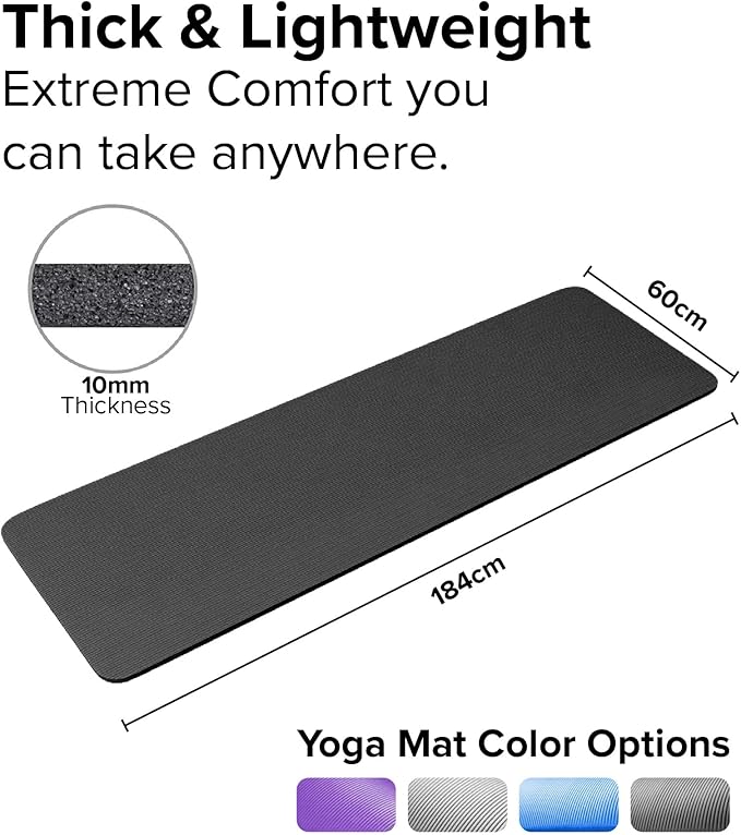 "Fitness Combo Set – Resistance Bands + 10mm Yoga Mat | Unisex Home Gym Essentials for Yoga, Pilates, Stretching"