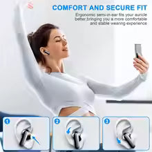 Wireless Earbuds, Bluetooth 5.3 Headphones Built in Noise Cancelling Mic, 36H Playtime LED Display Wireless Earphones.
