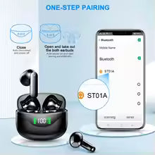 Wireless Earbuds, Bluetooth 5.3 Headphones Built in Noise Cancelling Mic, 36H Playtime LED Display Wireless Earphones.
